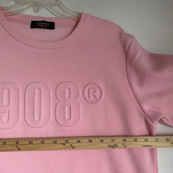4.10 boutique Jack and Jill of America 1908 Sweatshirt Women M Pink Embossed - Picture 3 of 7
